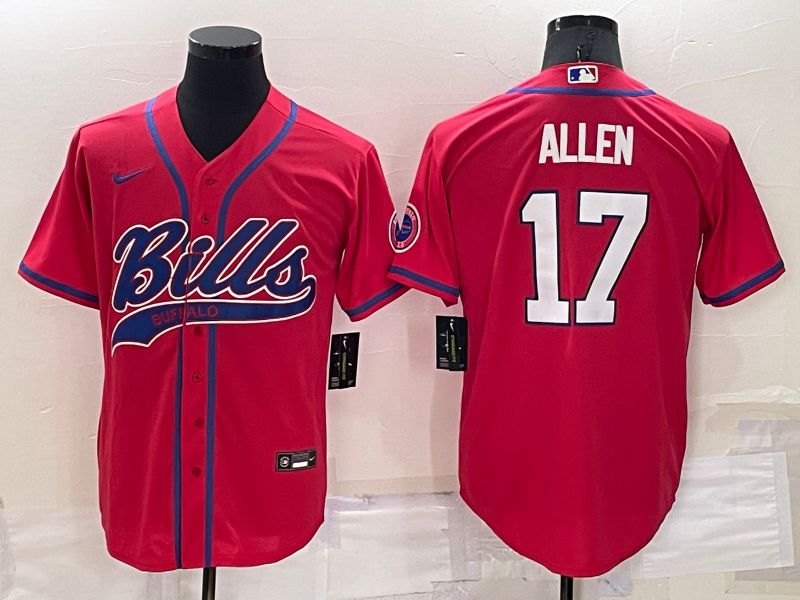 Men Buffalo Bills 17 Allen Red Nike Co branded Jersey